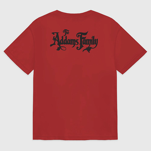 Мужская футболка оверсайз Уэнсдей Аддамс в аниме стиле / Красный – фото 2