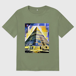 Футболка оверсайз мужская Великие пирамиды майя, цвет: авокадо