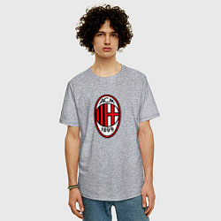 Футболка оверсайз мужская Футбольный клуб Milan, цвет: меланж — фото 2