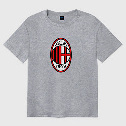 Футболка оверсайз мужская Футбольный клуб Milan, цвет: меланж