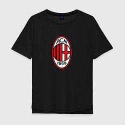 Футболка оверсайз мужская Футбольный клуб Milan, цвет: черный