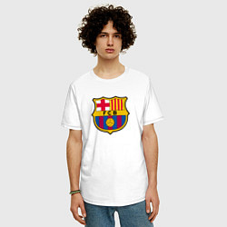 Футболка оверсайз мужская Barcelona fc sport, цвет: белый — фото 2
