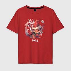 Мужская футболка оверсайз Happy Dragon year 2024