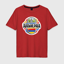 Футболка оверсайз мужская Adventure Armenia, цвет: красный