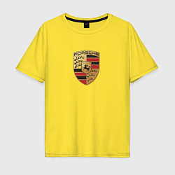 Футболка оверсайз мужская Porsche sport auto, цвет: желтый