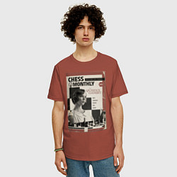 Футболка оверсайз мужская Ход королевы винтаж, цвет: кирпичный — фото 2