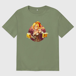 Мужская футболка оверсайз Любитель пива и аниме