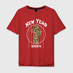 Мужская футболка оверсайз 2024 год деревянный дракон