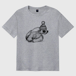 Футболка оверсайз мужская Медоед стильный, цвет: меланж