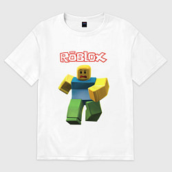 Футболка оверсайз мужская Roblox бегущий персонаж, цвет: белый