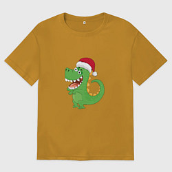 Мужская футболка оверсайз Дракон Санта