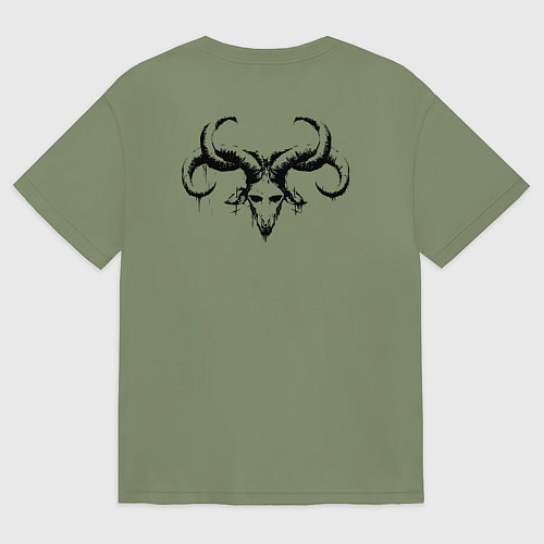 Мужская футболка оверсайз Демон сатана / Авокадо – фото 2