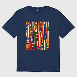 Мужская футболка оверсайз Цветные гитары