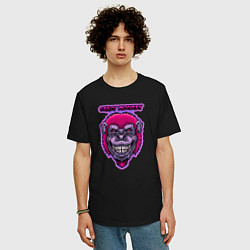 Футболка оверсайз мужская Purple crazy monkey, цвет: черный — фото 2