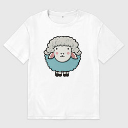 Мужская футболка оверсайз Веселая милая овечка
