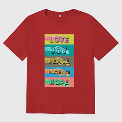 Мужская футболка оверсайз Любовь радость мир терпение надежда