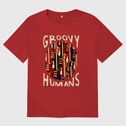 Футболка оверсайз мужская Заводные люди, цвет: красный