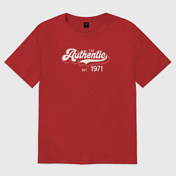 Футболка оверсайз мужская Authentic 1971, цвет: красный
