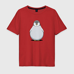 Мужская футболка оверсайз Птенец пингвина мультяшный