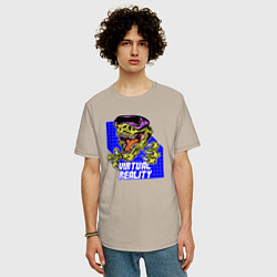 Футболка оверсайз мужская Virtual reality, цвет: миндальный — фото 2