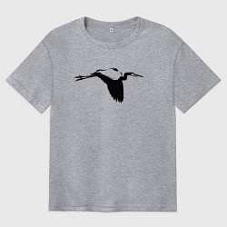 Мужская футболка оверсайз Аист трафарет