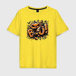 Футболка оверсайз мужская Тыква хэллоуина, цвет: желтый