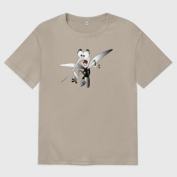 Футболка оверсайз мужская Напуганный-комар, цвет: миндальный