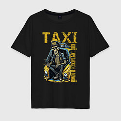 Мужская футболка оверсайз Таксист на подработке