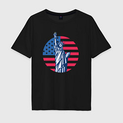 Футболка оверсайз мужская Statue of Liberty, цвет: черный