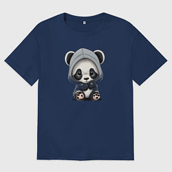 Мужская футболка оверсайз Грустная панда