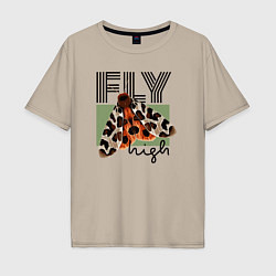 Мужская футболка оверсайз Fly high moth