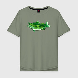 Мужская футболка оверсайз Зелёная рыбка