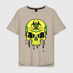 Мужская футболка оверсайз Biohazard skull