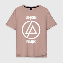 Футболка оверсайз мужская Linkin Park logo, цвет: пыльно-розовый