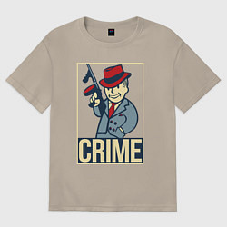 Футболка оверсайз мужская Vault crime, цвет: миндальный