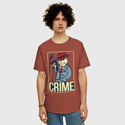 Футболка оверсайз мужская Vault crime, цвет: кирпичный — фото 2
