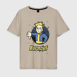 Мужская футболка оверсайз Burnout - vault boy