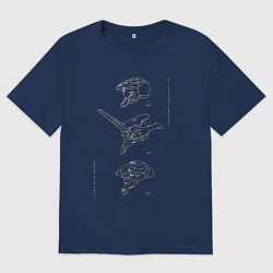 Футболка оверсайз мужская Evangelion Eva Units, цвет: тёмно-синий