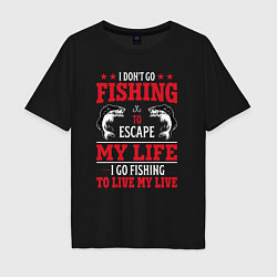 Мужская футболка оверсайз Fishing in my life