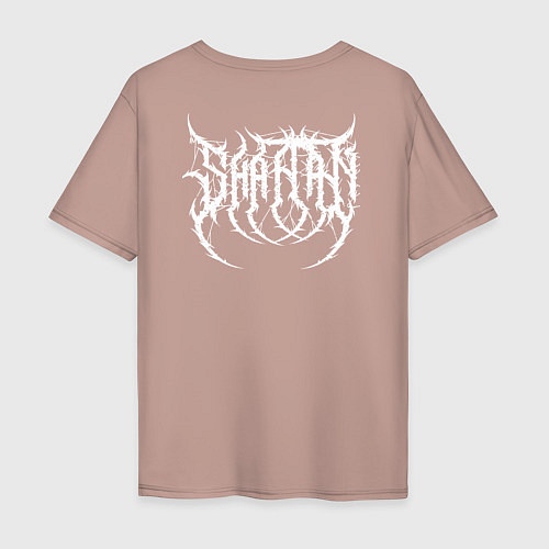 Мужская футболка оверсайз Death metal ImSHAITAN logo / Пыльно-розовый – фото 2