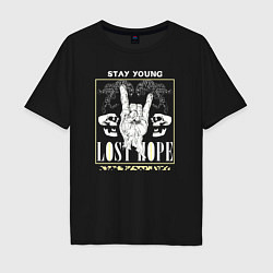 Мужская футболка оверсайз Stay young lost hope