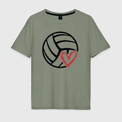 Футболка оверсайз мужская Heart volleyball, цвет: авокадо