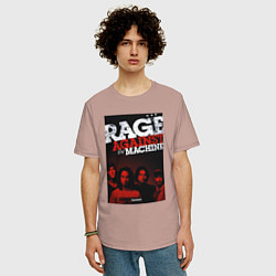 Футболка оверсайз мужская RATM - all group, цвет: пыльно-розовый — фото 2