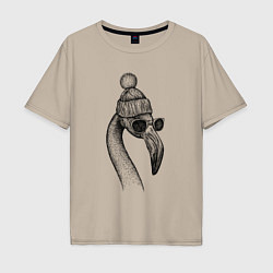 Мужская футболка оверсайз Фламинго модный