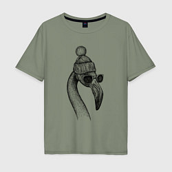 Мужская футболка оверсайз Фламинго модный