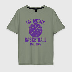 Футболка оверсайз мужская Basketball Los Angeles, цвет: авокадо