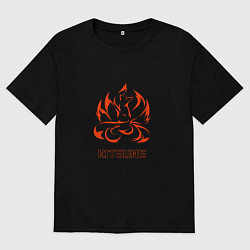 Мужская футболка оверсайз Огненная лисица-демон