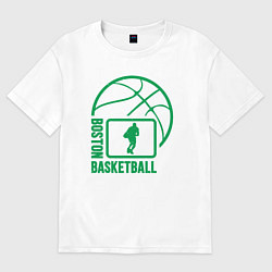 Футболка оверсайз мужская Boston basketball, цвет: белый