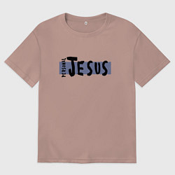 Футболка оверсайз мужская Depeche Mode - personal jesus logo, цвет: пыльно-розовый
