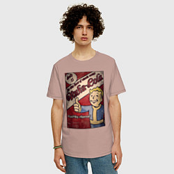 Футболка оверсайз мужская Vault boy - nuclear cola, цвет: пыльно-розовый — фото 2